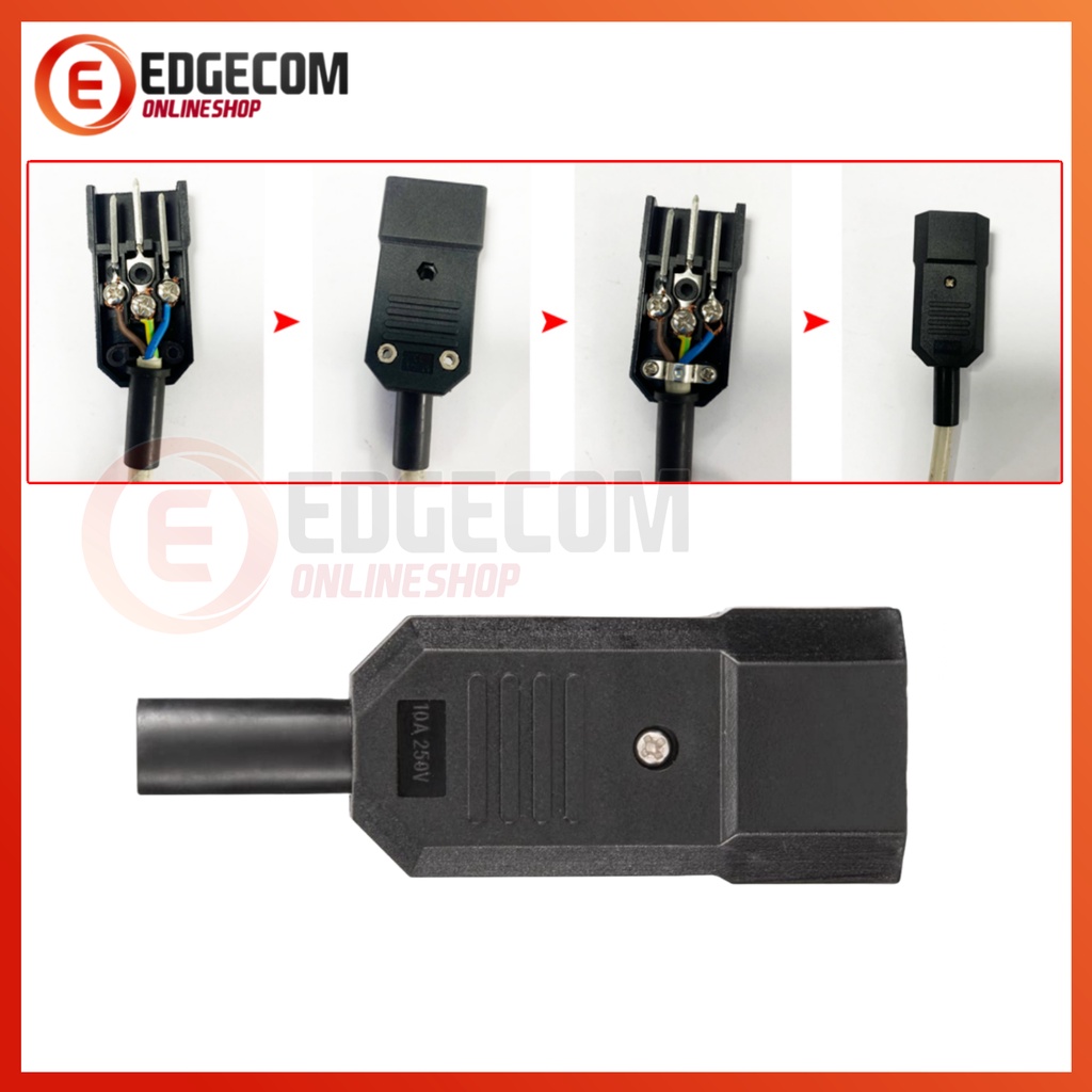 Konektor Steker Power Komputer Kabel AC Plug IEC C14 Male / C13 Female