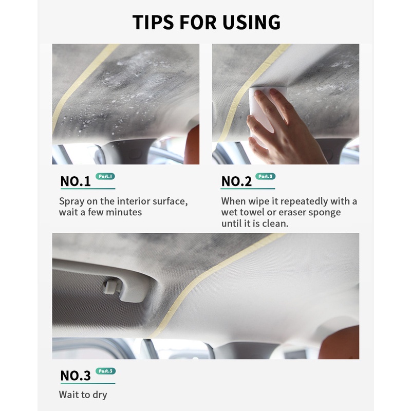 ღ Interior Mobil Perbaikan Agen Kursi Kulit Lilin Cair Plastik Pemulih Cleaner Spray Dekontaminasi Dalam Degreasing Auto Aksesori Cuci