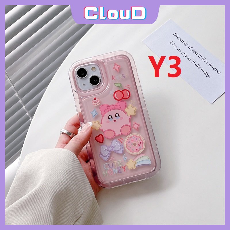IPHONE Casing Beruang Strawberry Lucu Kompatibel Untuk Iphone11 14 13 12 Pro MAX XR 7plus 7 8 6 6S Plus X XS MAX Kartun Kirby Manyo Cherry Stars Shockproof Airbag Lembut Tpu Cover