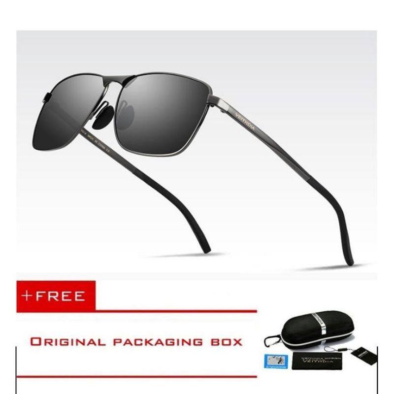 Veithdia 2462 Kaca Mata Hitam Pria Wanita Fashion Original Polarized