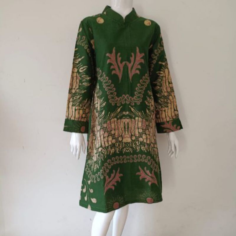 Tunik Batik Wanita Eksklusif Solo Resleting depan