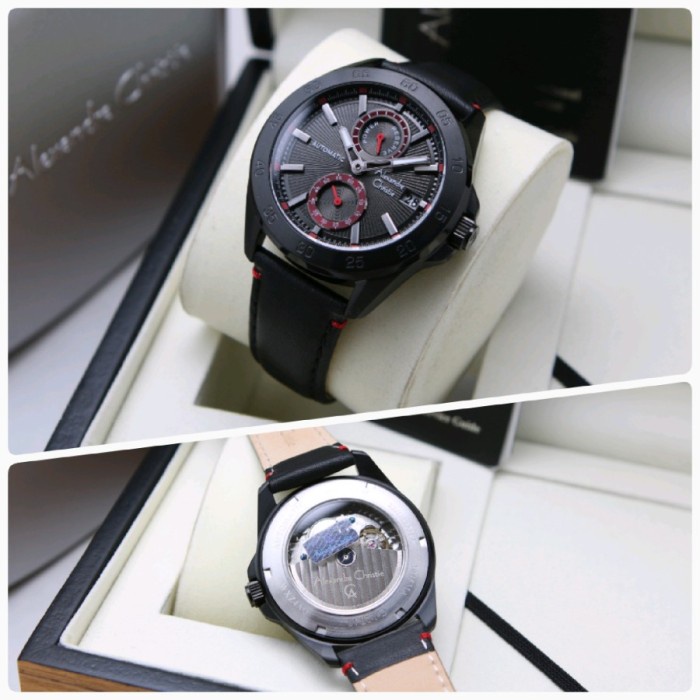 ALEXANDRE CHRISTIE 3045 AUTOMATIC BLACK LIST RED PRIA ORIGINAL GARANSI