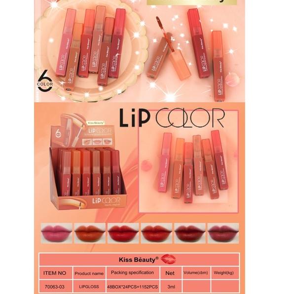 ™ [LUSINAN] Lipgloss Kiss Beauty Bentuk Love SWEET PEACH VELVET ➫