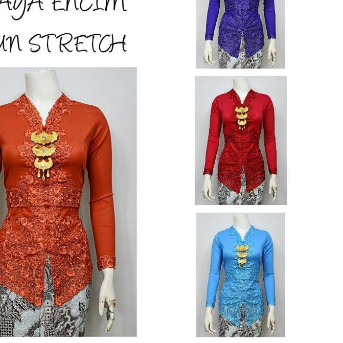 ▼ Indah KEBAYA ENCIM MODERN LENGAN PANJANG BORDIR SENADA KATUN STRETCH KEBAYA WISUDA KEBAYA KATUN KE