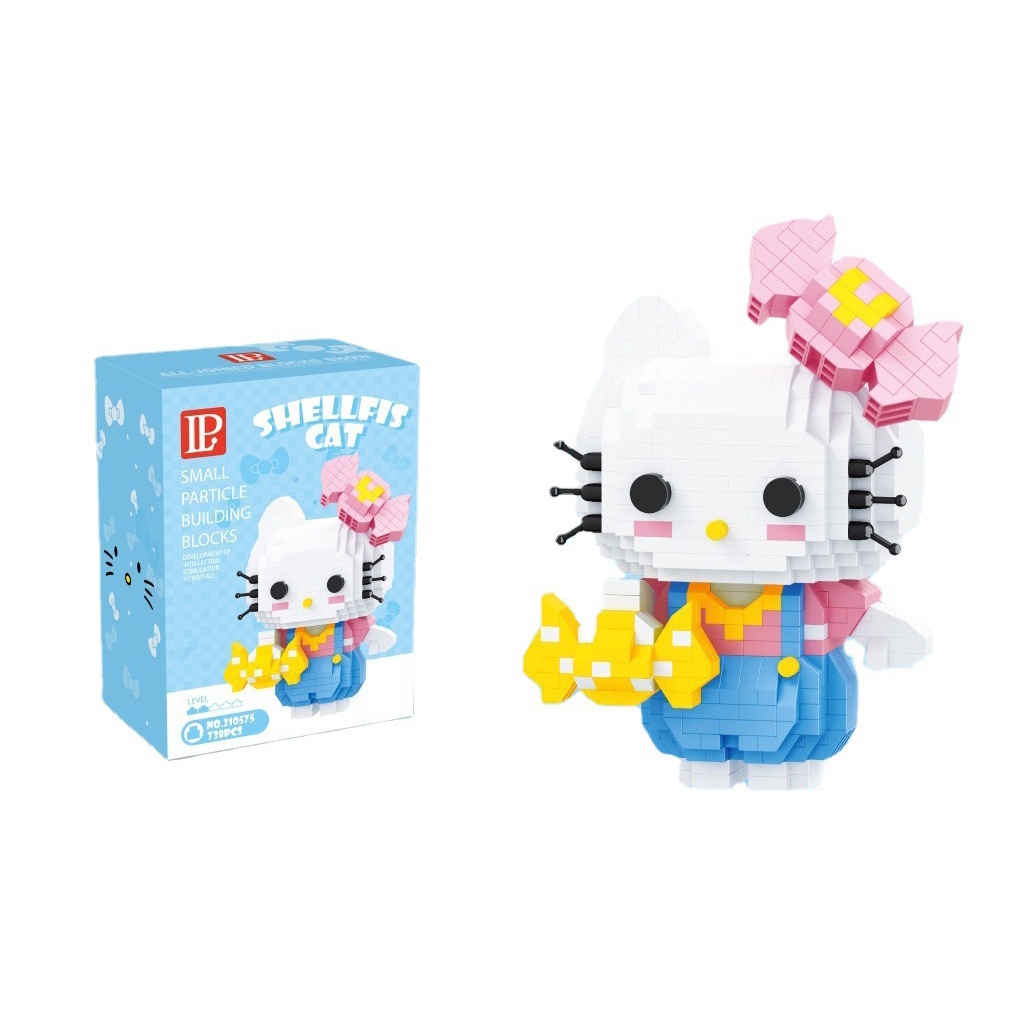 Hadiah Mainan Blok Bangunan cosplay Kucing Lucu