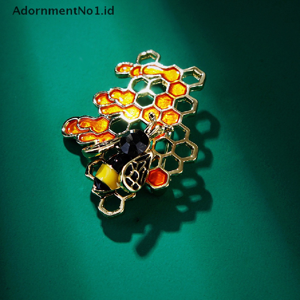 [AdornmentNo1] Enamel Lebah Sarang Lebah Bros Pakaian Pesta Pernikahan Brooch Pin Perhiasan Hadiah [ID]