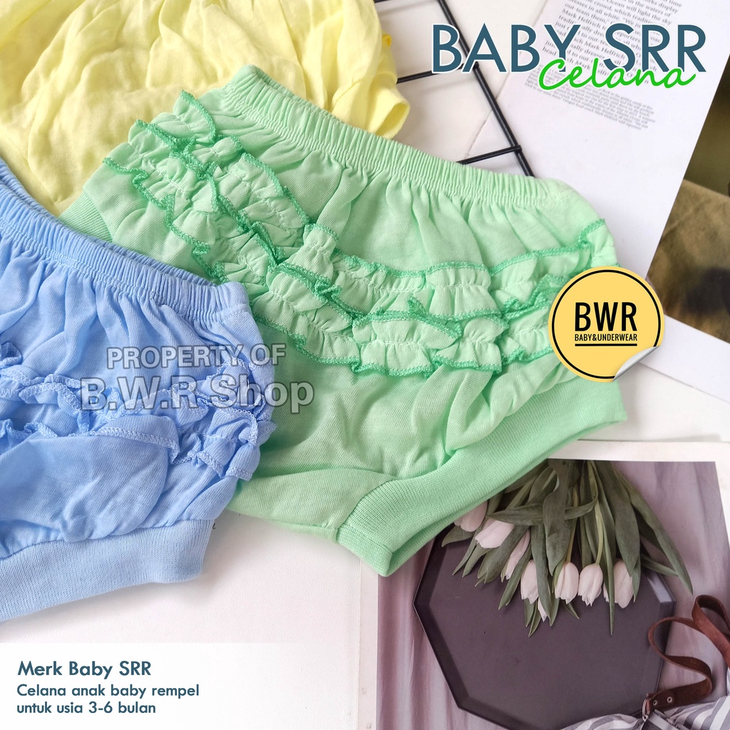 [ 3pc ] Celana Pop Baby SRR Rempel / Celana Bayi Usia 3-6 Bulan Lubang Kaki Bulat | Bwr