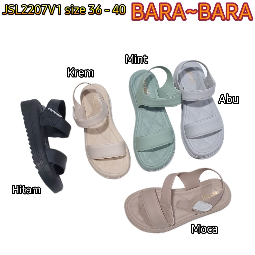 BARA BARA ORIGINAL jelly sandal karet tali empuk murah wanita import barabara cewek JSL2207V1