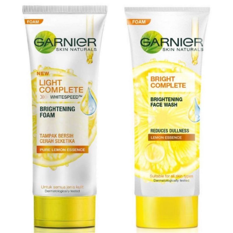 GARNIER Bright Complete Brightening Face Wash Foam 50ml || Scrub 50ml