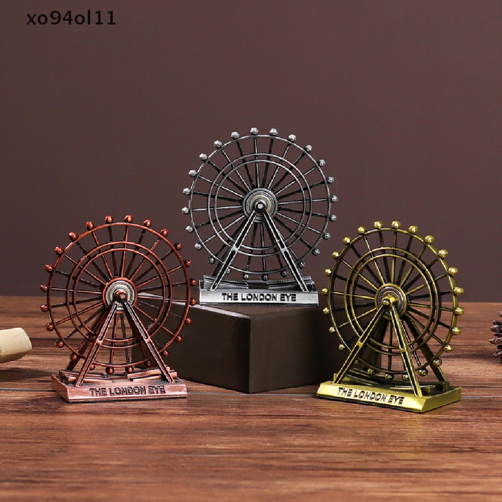 Patung Seni Ornamen Mata London XO Retro Rotatable Ferris Wheel Model Kerajinan Tangan OL