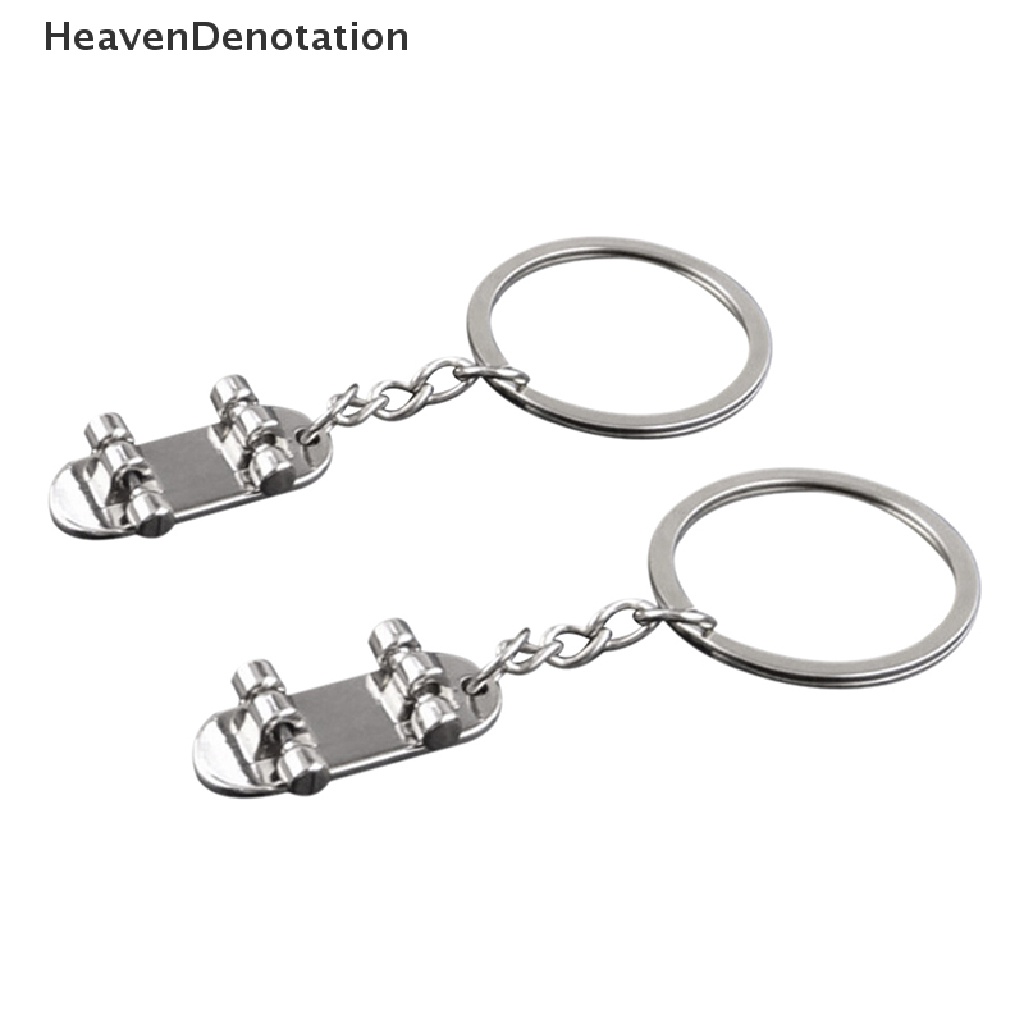 [HeavenDenotation] 1pasang Lovers Scooter Metal Keychain Skate Pria Car Key Ring Link Wanita Tas Liontin Gantungan Kunci Ring Holder Souvenir Perhiasan HDV