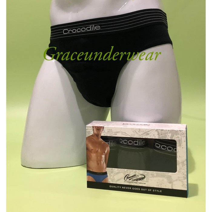 Terlaris CD / Sempak / boxer cowok celana dalam pria crocodile CR 247 isi 3 Size M-L-XL - M
