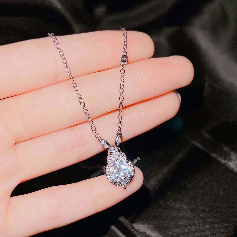 Kalung Liontin Kelinci Tembaga Baru Indah Mengkilap Berlian Imitasi Penuh Pesona Hewan Kalung Untuk Wanita Tren Pesta Perhiasan