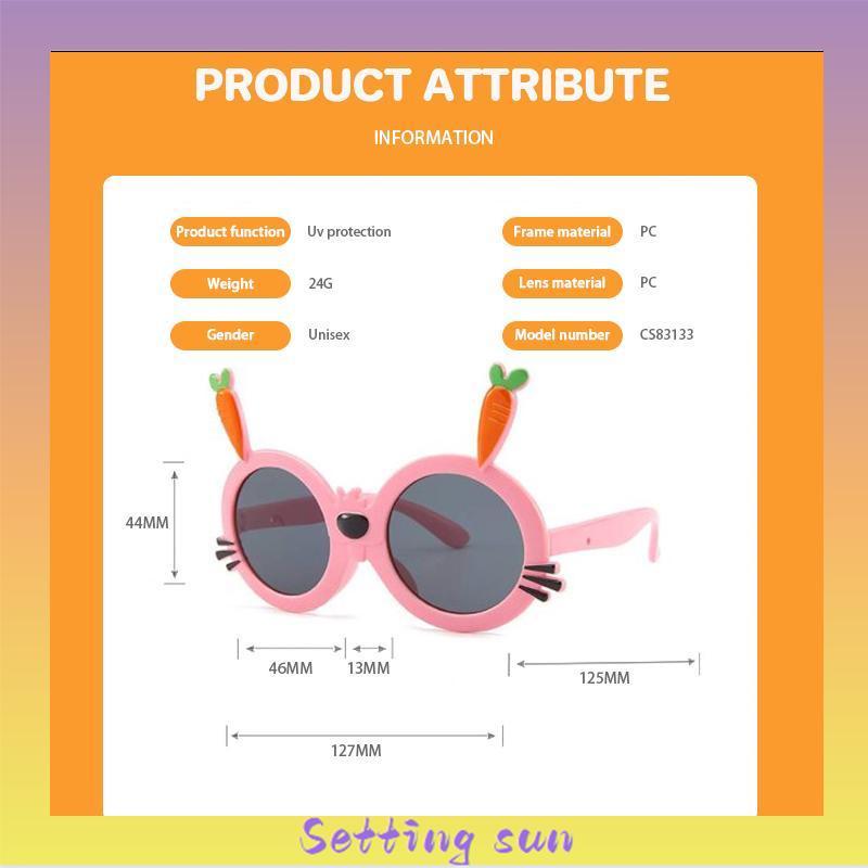 Kacamata Hitam Kartun Telinga Kelinci Lucu Warna-Warni Sunglasses Untuk Anak TN