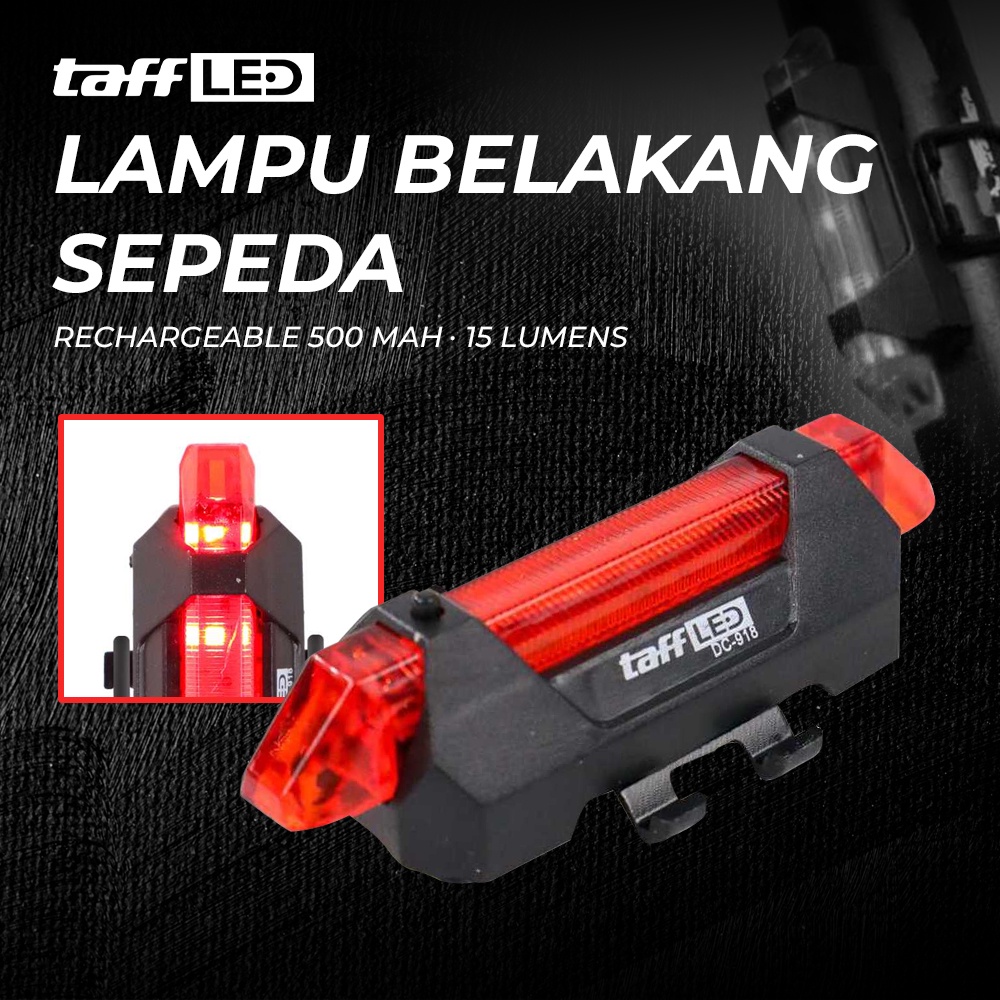 Lampu Sepeda 5 LED OMRSBCRE Taillight Rechargeable - Red