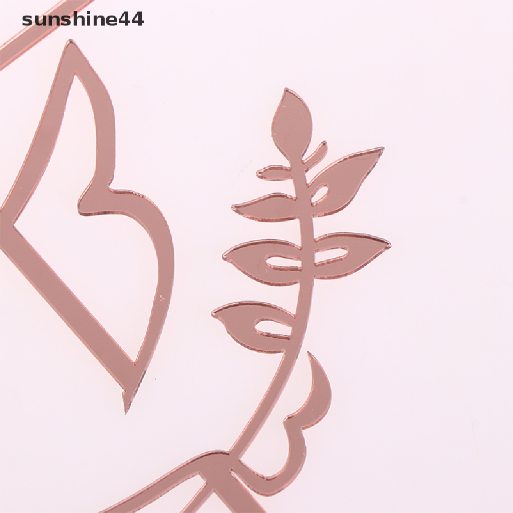Sunshine Dove Cross Topper Hiasan Insert Kue Akrilik Minimalis Perjamuan Pertama ID