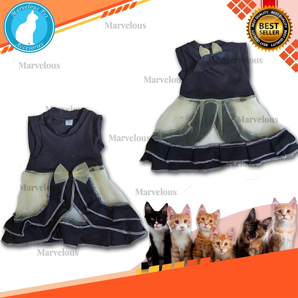 Kaos Baju Kucing Lucu Model Rok Polos Bahan Kain Tile dan Jeruk