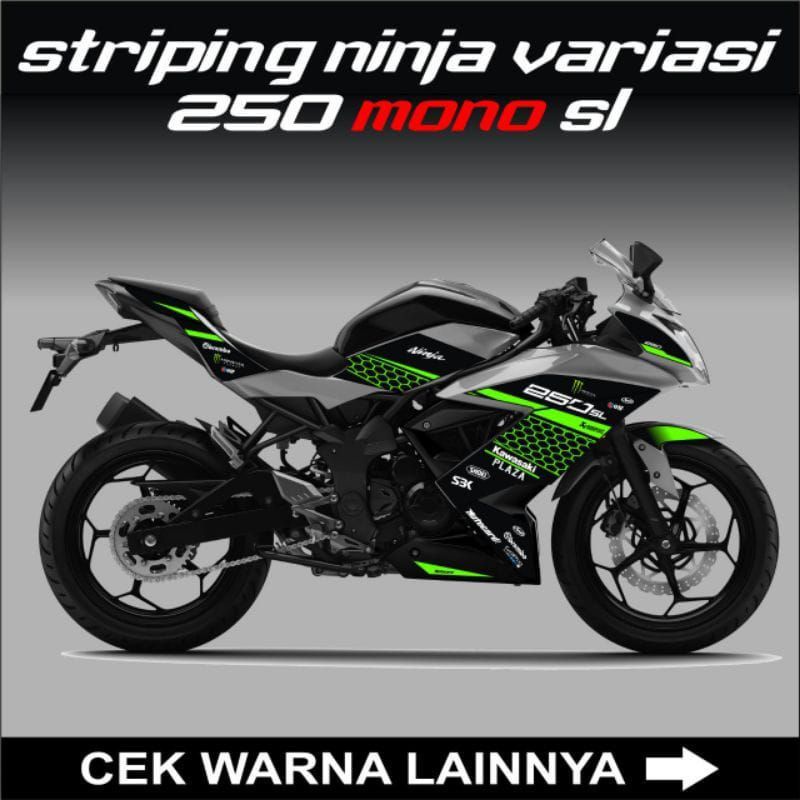 Decal Stiker Ninja 250 Mono SL / Stiker Motor Kawasaki Ninja Rr 250 Mono SL Terbaru