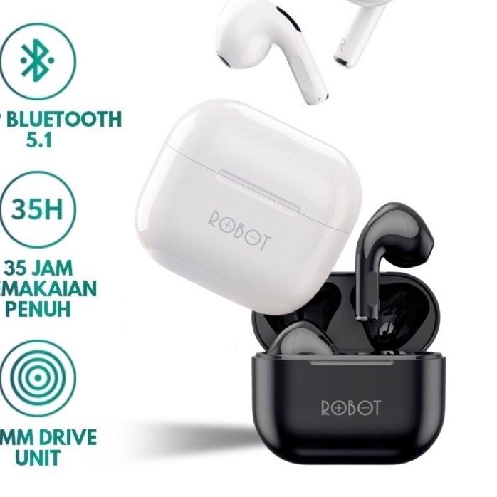 ✬ ROBOT Airbuds T50 & Flybuds T10 Wireless Bluetooth Earphone TWS Earphone original ➴