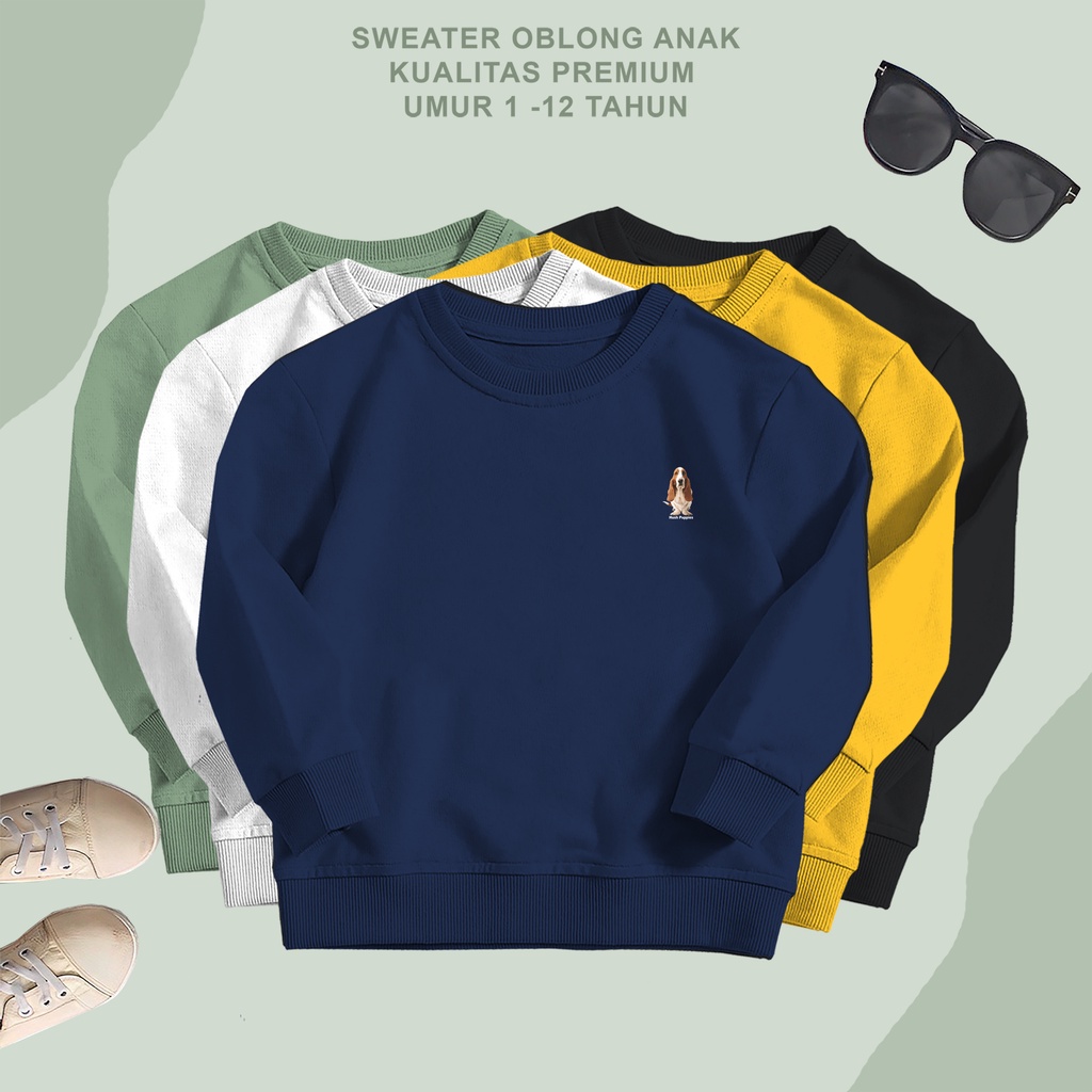 sweater oblong anak import unisex anak perempuan anak laki laki crewneck