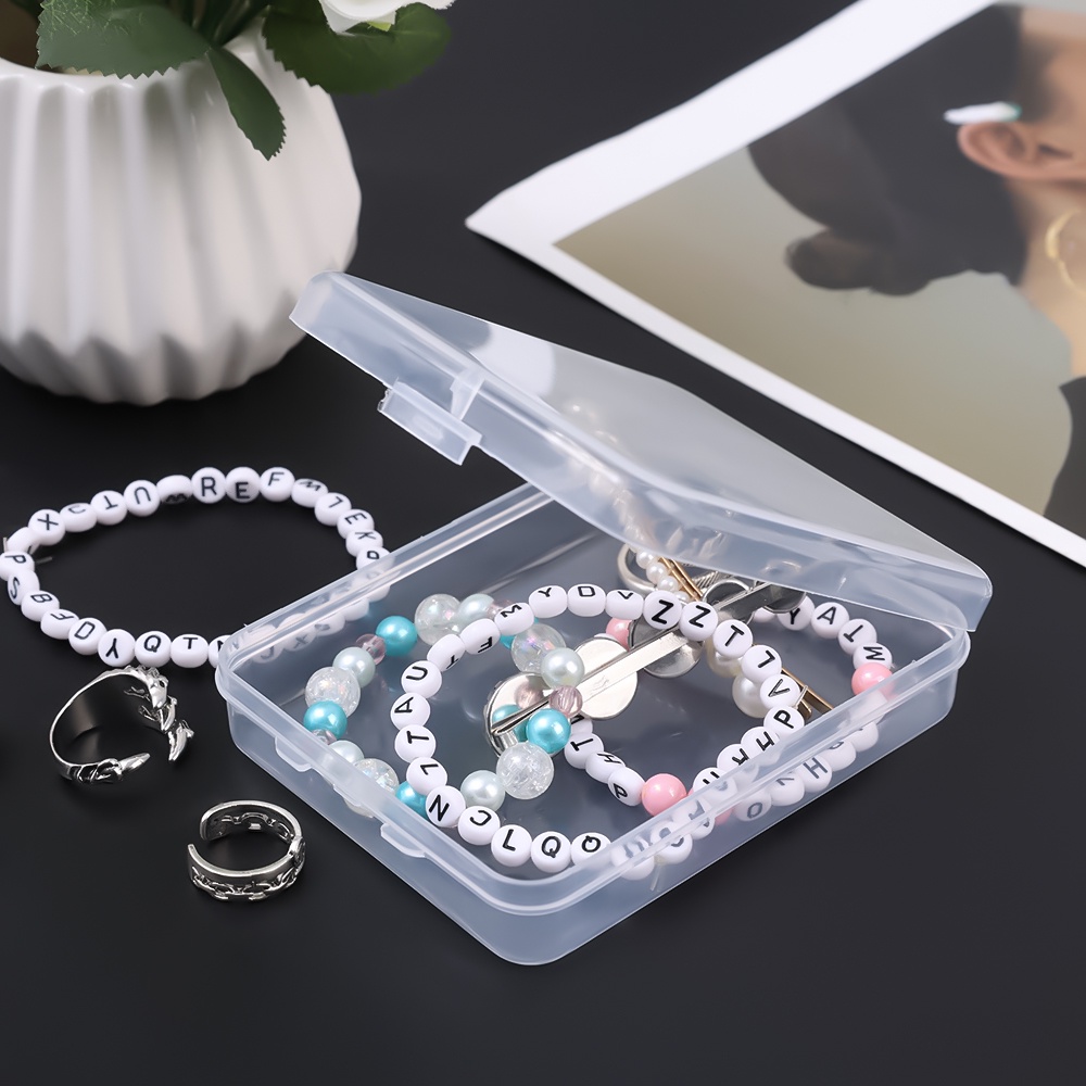 Clamshell Keranjang Penyimpanan Serba Serbi Mini Desktop Storage Box Container Transparan Desktop Kosmetik Perhiasan Alat Tulis Rumah Kantor Aneka Organizer Plastik