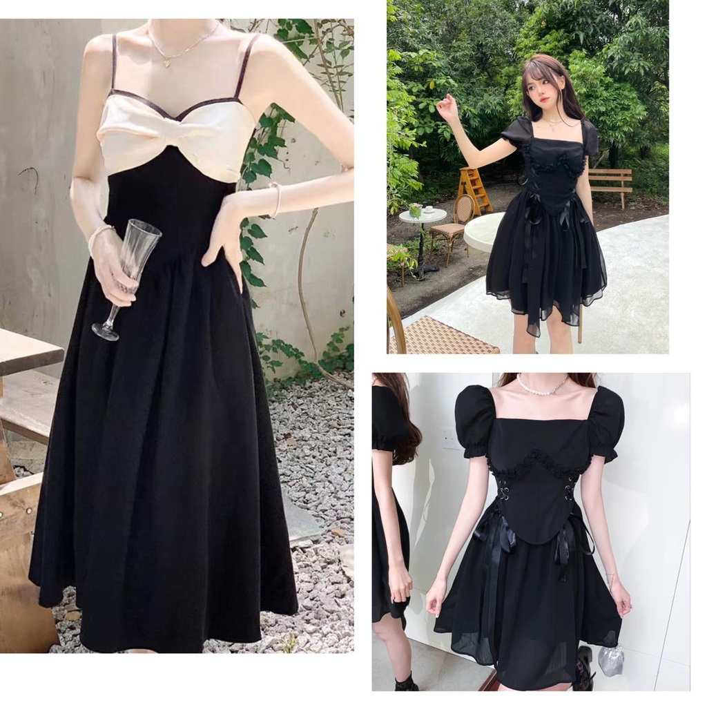 ALUNA GOTHIC STYLE DRESS little black dress 2022 casual korean