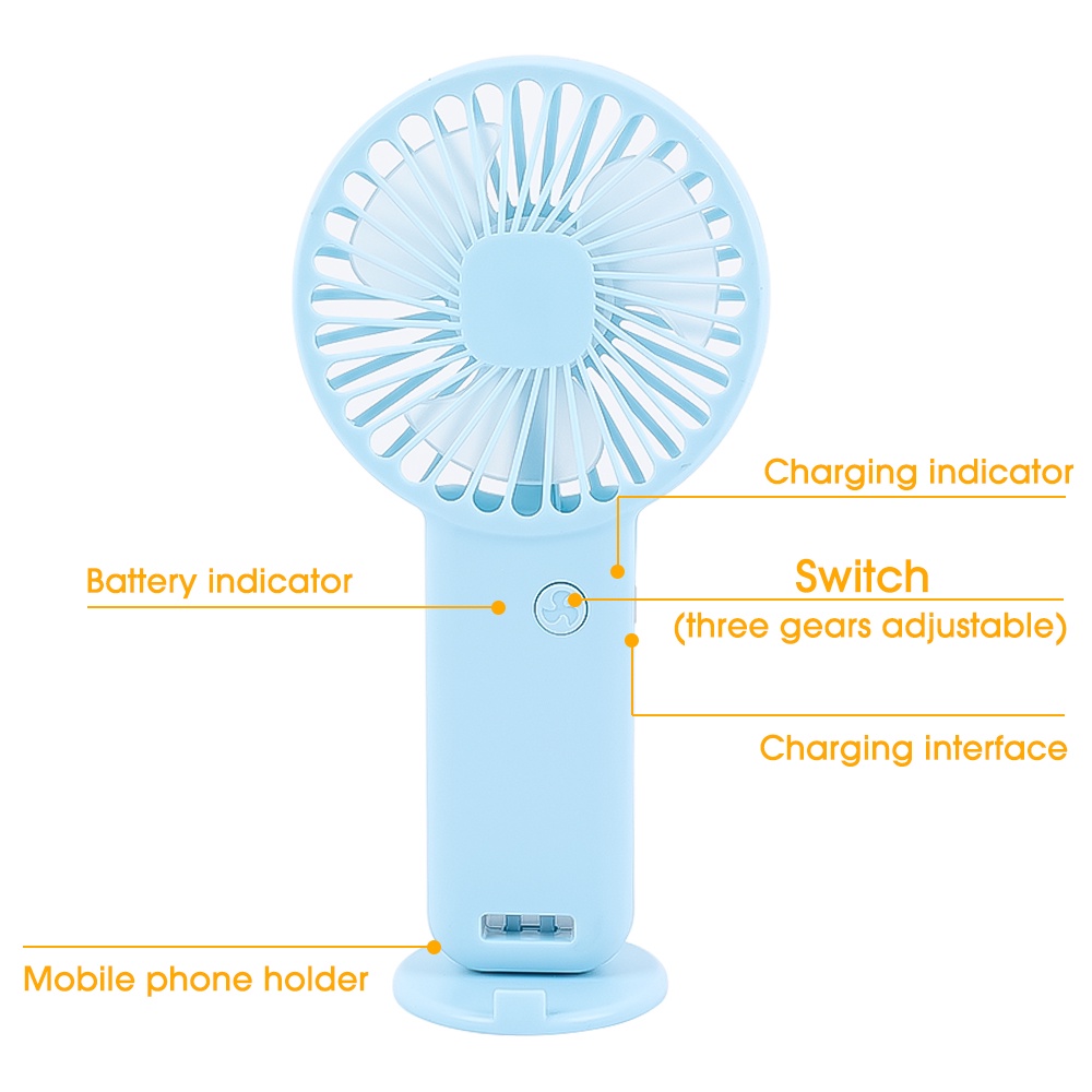 [Unggulan] Rumah Tangga Tahan Lama Kipas Desktop Anak Kartun Lucu Kipas Genggam USB Rechargeable Wireless Cooling Fan Musim Panas Perjalanan Luar Ruangan Kipas Portabel Dengan Stand Telepon