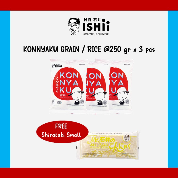 

MR. ISHII - Paket Bundling - Konnyaku Grain 250gr (3 Pcs) Free Shirataki Small (1 Pcs)