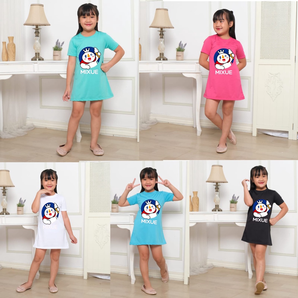 Hzl_outfit Dress For Girl Kids MIXUE/ 4-10 TAHUN ANAK PEREMPUAN