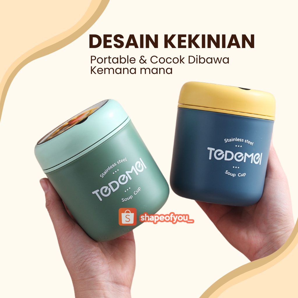 Portable Soup Cup Anti Tumpah Breakfast Cup Dengan Tutup Tahan Panas Dan Anti Tumpah