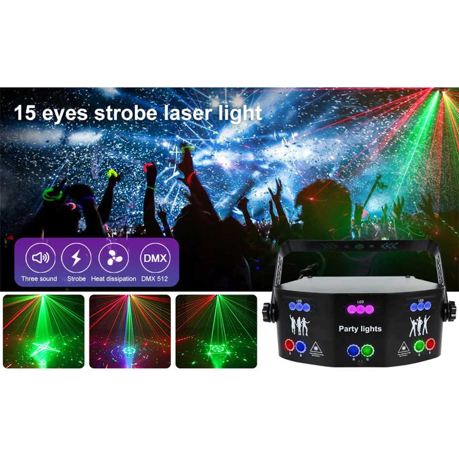 (BISA COD) FTIHSHP Alien Lampu Proyektor Disco Sensor Suara DMX512 240V 20W - AL15E