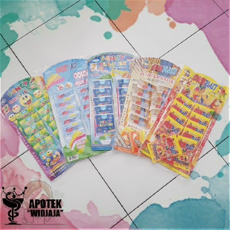 okeplast 100 lembar plester luka fancy plast plaster emoticon anak gambar 100's / hanger hang