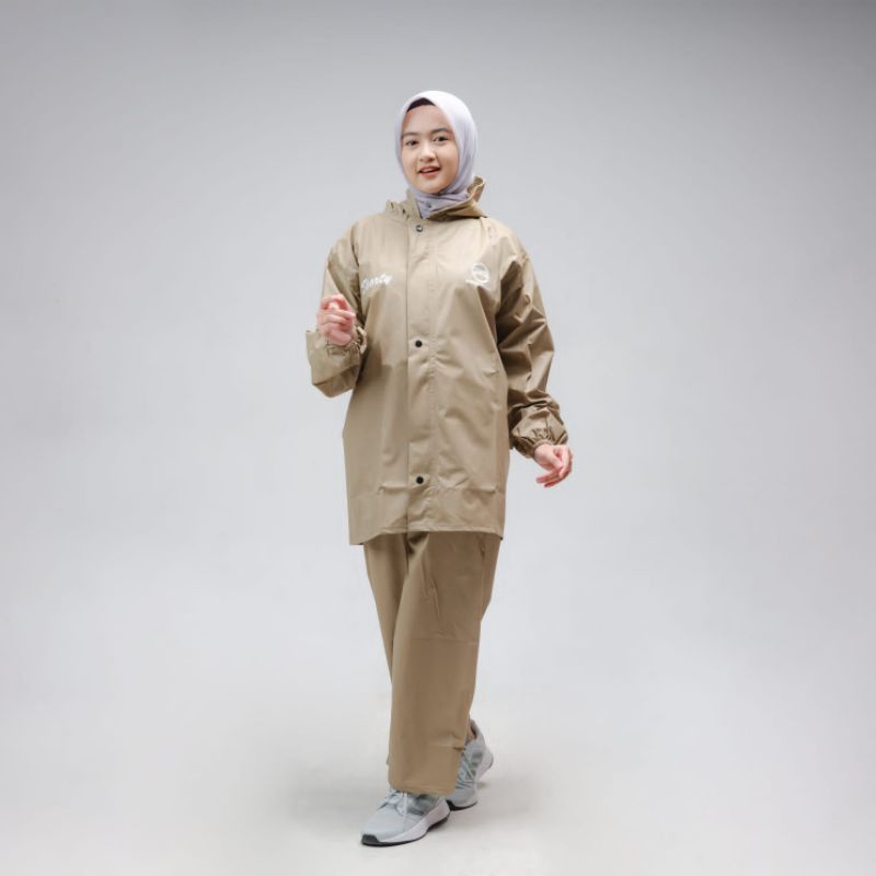 Jas Hujan Jaket Dan Celana Bahan PVC 0.25 Jaitan Dipress