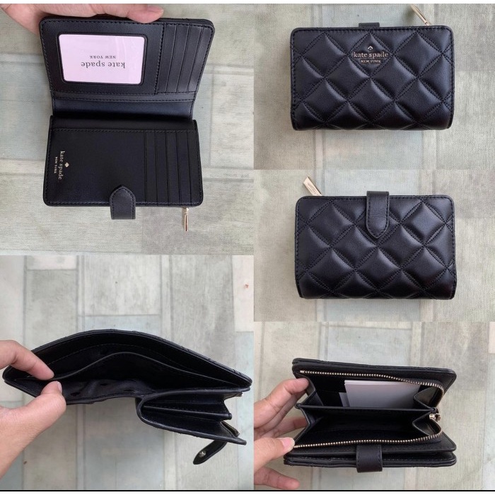 Dompet Kate Spade Natalia Medium Compact Wallet Black