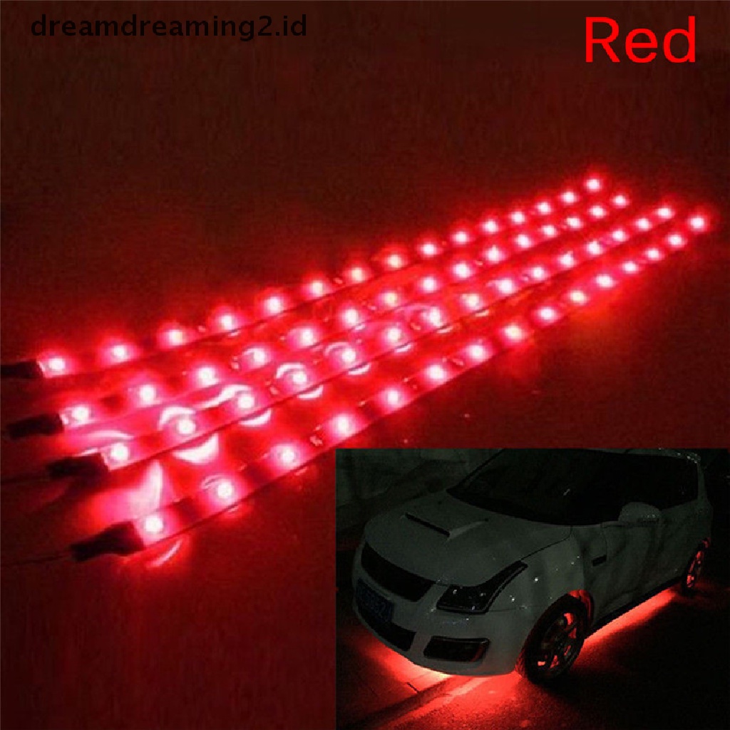 (dream) 6pcs Lampu Underbody LED Strip Motor DC 12V Anti Air Untuk Motor Mobil 6pcs Lampu Underbody Strip LED 15pcs Flexible Waterproof 15pita Lampu Motor Mobil 12V 6pcs Anti Air1