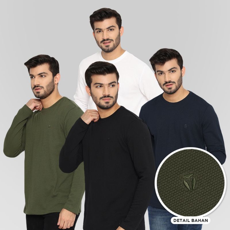 kaos polos lengan panjang pria dan wanita | kaos cotton 20s