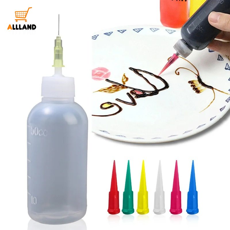 Botol Remas Lukisan Madu Selai 50ML Dengan 7nozel/Western Food Pan Painting Bottle Perlengkapan Dapur