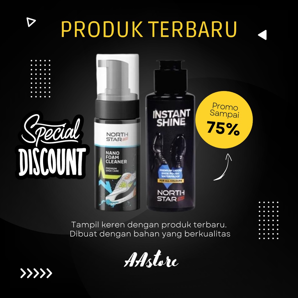 North star Instant Shine Premium Liquid 100% Original semir perawatan sepatu peria wanita