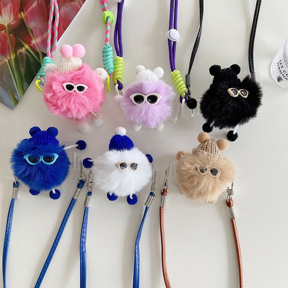 Tali Rantai Ponsel Boneka Flully Lucu Dengan Klip Tali Klip Belakang Crossbody Lanyard Untuk Semua Jenis Ponsel