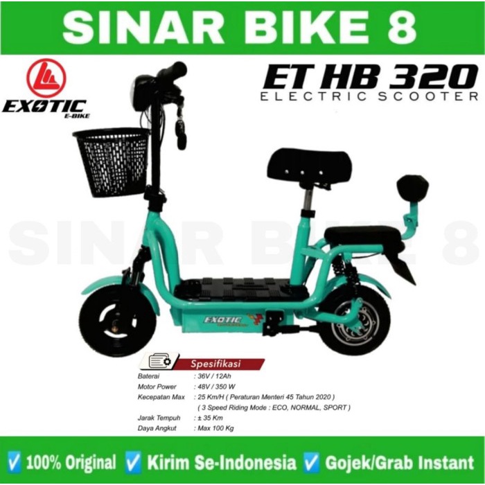 Sepeda Skuter Listrik EXOTIC ET-HB - 320 || Electric Scooter Exotic