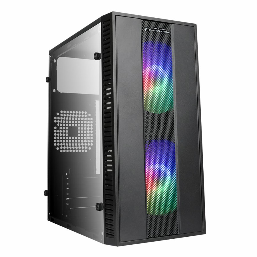 CASING PC GAMING C008 BLACK PANTHER ATX BLACK AND WHITE