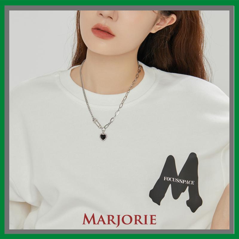 Kalung Titanium Love Hitam Korea Retro Hip Hop Gaya Necklace Aksesori Fashion-MJD