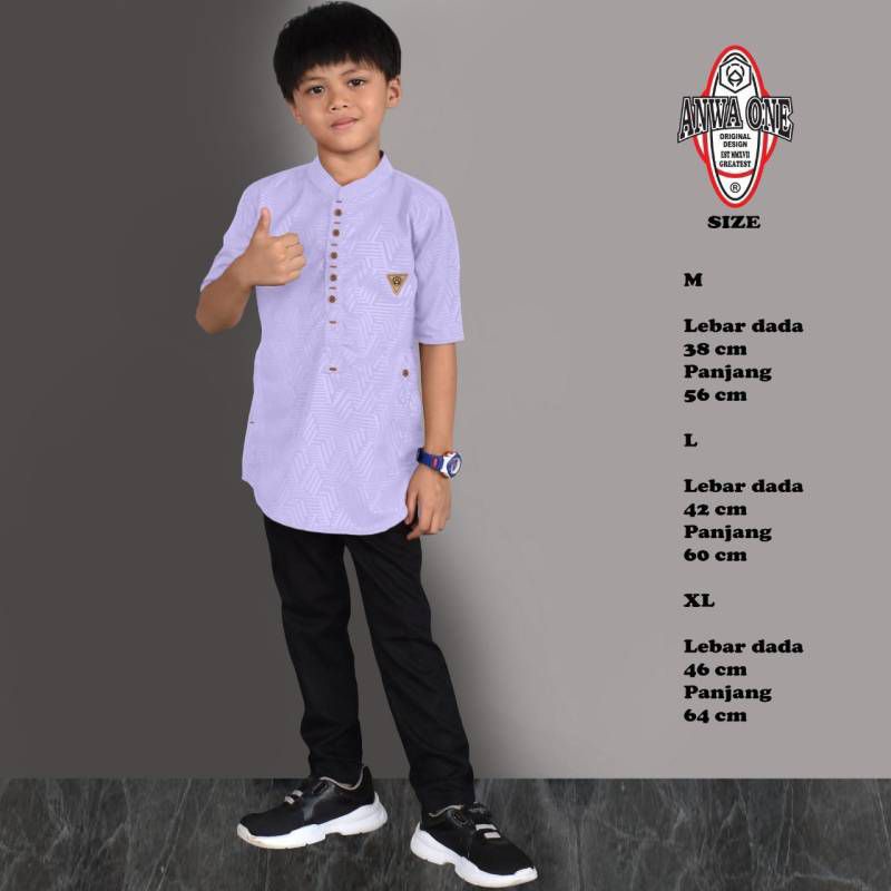 Baju Koko Anak Koko Qurta Embos Original Anwa One