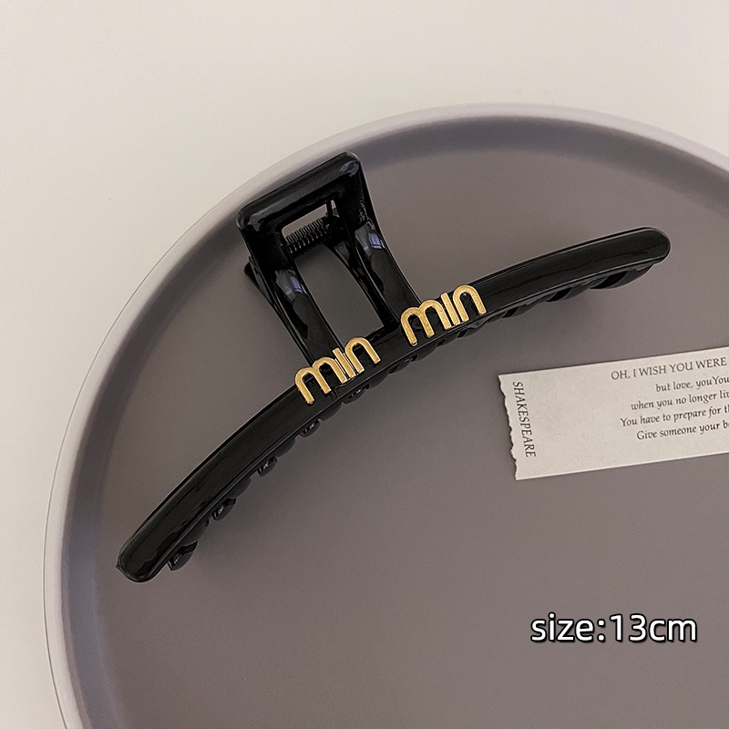 Klip Rambut Besar Hitam Sederhana Perempuan Kepala Belakang Plat hair grip volume Rambut multi -shark Klip Hiasan Kepala