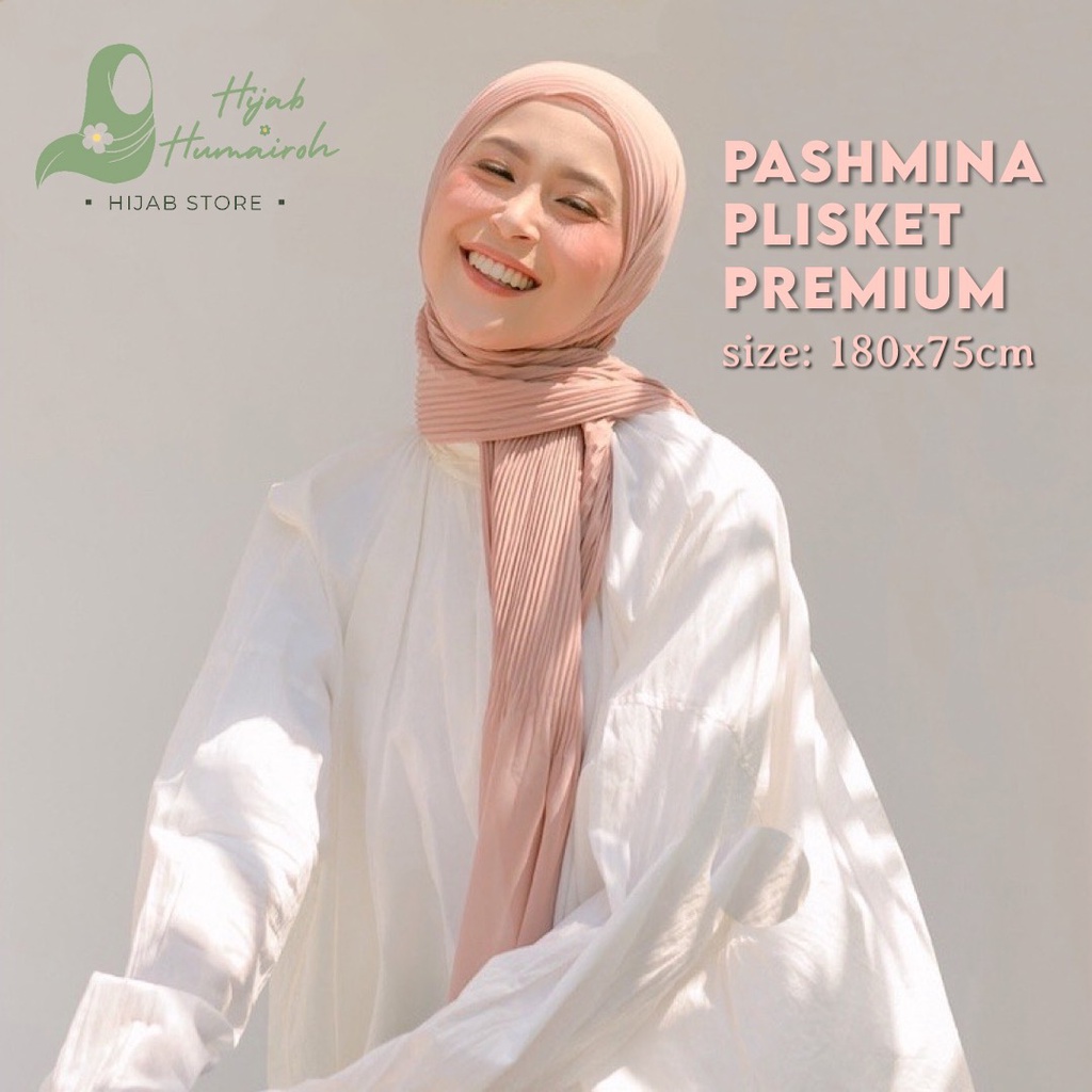 HIjab Humairoh - Pashmina Plisket Premium lembut  Hijab Plisket Ceruty Baby Doll  Jilbab Plisket  Hi