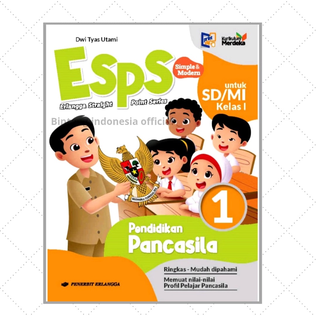 Buku Pelajaran Esps Pendidikan Pancasila Kelas 1,2,4 &amp; 5 SD/MI Kurikulum Merdeka Erlangga