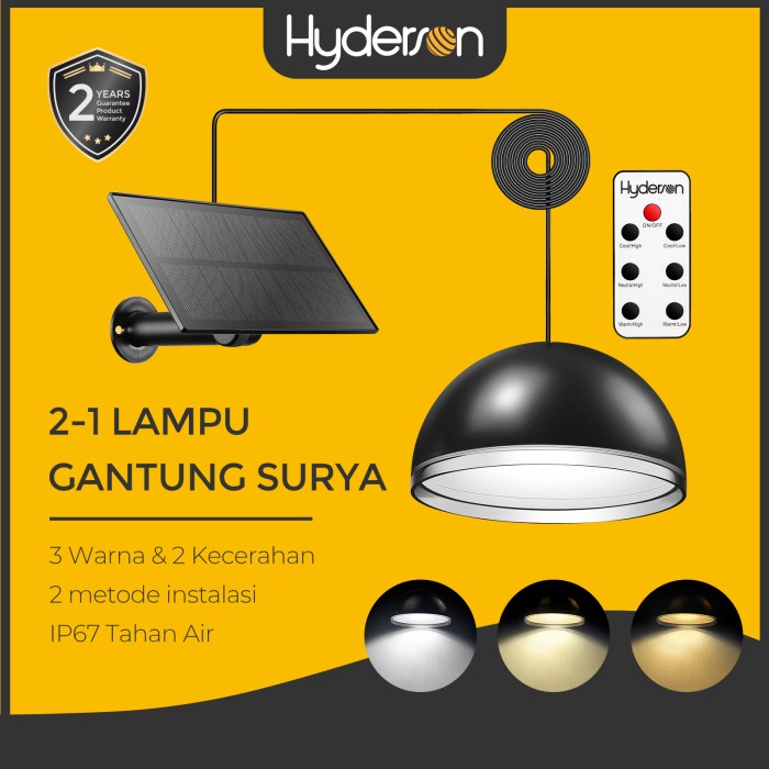 Terlaris Hyderson Lampu Taman Tenaga Surya Light Led Solar Dinding Tahan Air