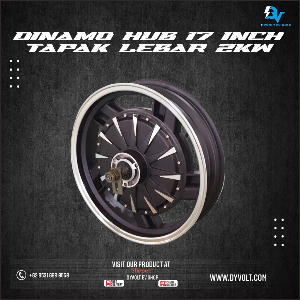 Motor HUb Bldc 2000W 17inch Tapak Lebar