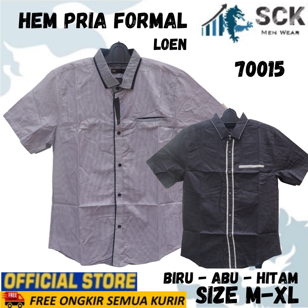 Kemeja Lengan PENDEK LOEN 70015 Pria ABG Remaja / Hem Kerja Kantor / Pakaian Formal Cowok - sckmenwear GROSIR