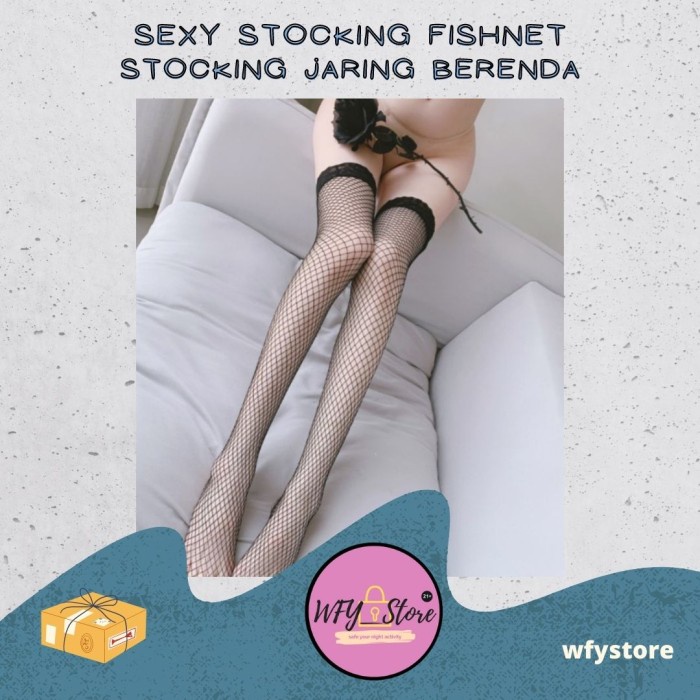 Stocking Sexy Fishnet Wanita Motif Jaring Berenda